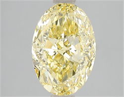 Picture of Lab Grown Diamond 3.01 Carats, Oval with  Cut, Fancy Vivid Yellow Color, VS2 Clarity and Certified by IGI