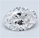 Natural Diamond 1.73 Carats, Oval with  Cut, D Color, VVS1 Clarity and Certified by GIA