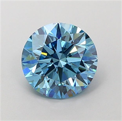 Picture of Lab Grown Diamond 1.46 Carats, Round with Ideal Cut, Fancy Vivid Blue Color, VS1 Clarity and Certified by IGI