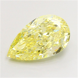 Picture of Lab Grown Diamond 3.71 Carats, Pear with  Cut, Fancy Intense Yellow Color, VS2 Clarity and Certified by IGI