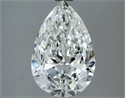 Natural Diamond 2.50 Carats, Pear with  Cut, G Color, VS2 Clarity and Certified by GIA