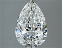 Natural Diamond 2.50 Carats, Pear with  Cut, G Color, VS2 Clarity and Certified by GIA
