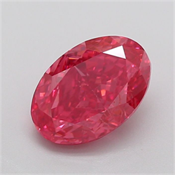 Picture of Lab Grown Diamond 3.09 Carats, Oval with  Cut, Fancy Vivid Pink Color, VS1 Clarity and Certified by IGI