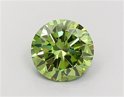 Picture of Lab Grown Diamond 2.52 Carats, Round with Very Good Cut, Fancy Vivid Green Color, VS1 Clarity and Certified by IGI
