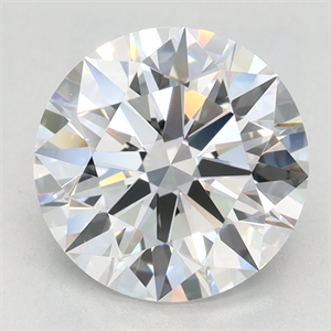 Picture of Lab Grown Diamond 2.53 Carats, Round with Excellent Cut, D Color, IF Clarity and Certified by GIA