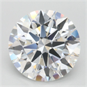 Lab Grown Diamond 3.16 Carats, Round with Ideal Cut, D Color, VVS1 Clarity and Certified by IGI