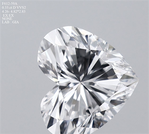 Picture of Natural Diamond 0.33 Carats, Heart with  Cut, D Color, VVS2 Clarity and Certified by GIA