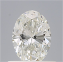 Natural Diamond 0.50 Carats, Oval with  Cut, I Color, VVS2 Clarity and Certified by GIA