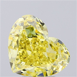 Picture of Lab Grown Diamond 5.02 Carats, Heart with  Cut, Fancy Intense Yellow Color, VS2 Clarity and Certified by IGI