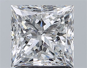 Picture of Natural Diamond 1.52 Carats, Princess with  Cut, E Color, SI2 Clarity and Certified by GIA