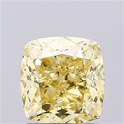 Picture of Lab Grown Diamond 1.51 Carats, CUSHION MODIFIED with  Cut, Fancy Intense Yellow Color, VS2 Clarity and Certified by IGI