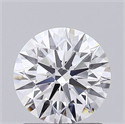 Lab Grown Diamond 1.29 Carats, Round with Ideal Cut, D Color, VVS2 Clarity and Certified by IGI