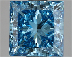 Picture of Lab Grown Diamond 3.09 Carats, Princess with  Cut, Fancy Vivid Blue Color, VS1 Clarity and Certified by IGI