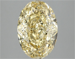 Picture of Lab Grown Diamond 3.09 Carats, Oval with  Cut, Fancy Vivid Yellow Color, VS1 Clarity and Certified by IGI