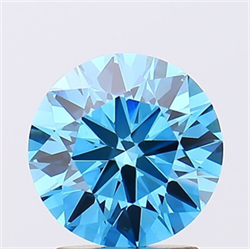 Picture of Lab Grown Diamond 1.89 Carats, Round with Excellent Cut, Fancy Vivid Blue Color, VS1 Clarity and Certified by IGI