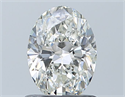 Natural Diamond 0.90 Carats, Oval with  Cut, H Color, VVS1 Clarity and Certified by GIA