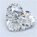 Natural Diamond 1.70 Carats, Heart with  Cut, F Color, VVS1 Clarity and Certified by GIA
