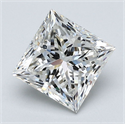 Natural Diamond 2.51 Carats, Princess with  Cut, G Color, VS1 Clarity and Certified by GIA
