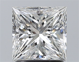 Picture of Natural Diamond 1.51 Carats, Princess with  Cut, F Color, VS2 Clarity and Certified by GIA