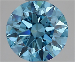 Picture of Lab Grown Diamond 1.53 Carats, Round with Ideal Cut, Fancy Vivid Blue Color, VS1 Clarity and Certified by IGI