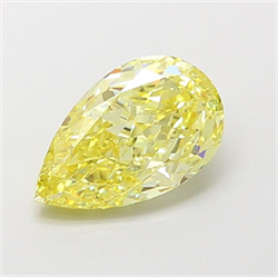 Picture of Lab Grown Diamond 1.86 Carats, Pear with  Cut, Fancy Intense Yellow Color, VS1 Clarity and Certified by IGI