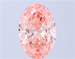 Picture of Lab Grown Diamond 6.00 Carats, Oval with  Cut, Fancy Vivid Pink Color, VVS2 Clarity and Certified by IGI