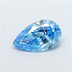 Picture of Lab Grown Diamond 2.08 Carats, Pear with  Cut, Fancy Vivid Blue Color, VVS2 Clarity and Certified by IGI
