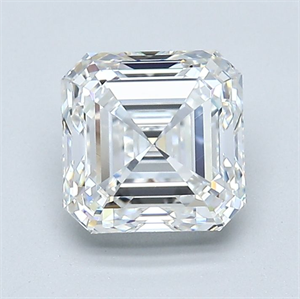 Foto Diamante Natural 1.70 quilates, Asscher , Color F, claridad VVS1 y certificado GIA de
