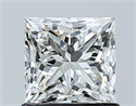 Natural Diamond 1.00 Carats, Princess with  Cut, I Color, VS1 Clarity and Certified by GIA