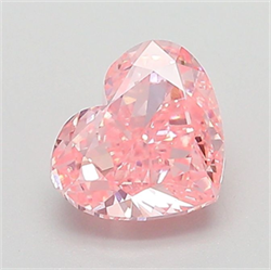 Picture of Lab Grown Diamond 1.22 Carats, Heart with  Cut, Fancy Vivid Pink Color, VVS2 Clarity and Certified by IGI