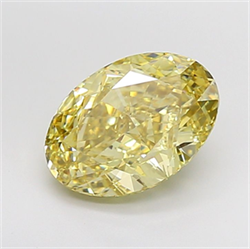 Picture of Lab Grown Diamond 5.04 Carats, Oval with  Cut, Fancy Yellow Color, VS1 Clarity and Certified by IGI