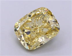 Picture of Lab Grown Diamond 2.19 Carats, Cushion with  Cut, Fancy Intense Yellow Color, VS2 Clarity and Certified by IGI