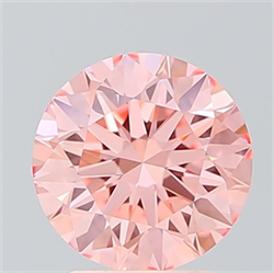 Picture of Lab Grown Diamond 2.04 Carats, Round with Ideal Cut, Fancy Vivid Pink Color, VVS2 Clarity and Certified by IGI