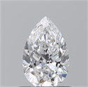 Natural Diamond 0.70 Carats, Pear with  Cut, D Color, VVS2 Clarity and Certified by GIA