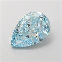 Picture of Lab Grown Diamond 1.49 Carats, Pear with  Cut, Fancy Vivid Blue Color, VVS2 Clarity and Certified by IGI