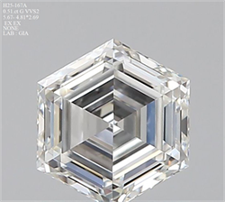 Picture of Natural Diamond 0.51 Carats, HEXAGONAL with  Cut, G Color, VVS2 Clarity and Certified by GIA