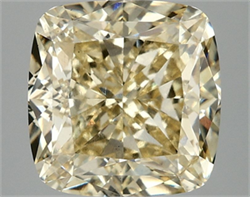 Picture of Lab Grown Diamond 4.01 Carats, CUSHION MODIFIED with  Cut, Fancy Vivid Yellow Color, VS2 Clarity and Certified by IGI
