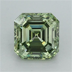 Picture of Lab Grown Diamond 1.50 Carats, Emerald with  Cut, Fancy Vivid Green Color, VS1 Clarity and Certified by IGI