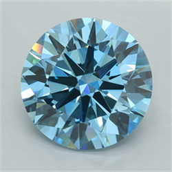 Picture of Lab Grown Diamond 3.00 Carats, Round with Excellent Cut, Fancy Vivid Blue Color, VVS2 Clarity and Certified by IGI