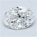 Natural Diamond 2.01 Carats, Oval with  Cut, E Color, SI1 Clarity and Certified by GIA