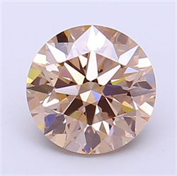 Picture of Lab Grown Diamond 1.54 Carats, Round with Ideal Cut, Fancy Light Brown Color, VS1 Clarity and Certified by IGI