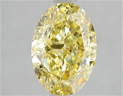 Picture of Lab Grown Diamond 3.02 Carats, Oval with  Cut, Fancy Vivid Yellow Color, VS2 Clarity and Certified by IGI