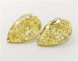 Picture of Lab Grown Diamond 5.01 Carats, Pear with  Cut, Fancy Intense Yellow Color, VS2 Clarity and Certified by IGI