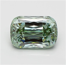 Picture of Lab Grown Diamond 2.63 Carats, CUSHION MODIFIED with  Cut, Fancy Vivid Green Color, VS2 Clarity and Certified by IGI