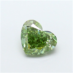 Picture of Lab Grown Diamond 1.25 Carats, Heart with  Cut, Fancy Vivid Green Color, VVS2 Clarity and Certified by IGI