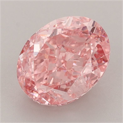 Picture of Lab Grown Diamond 2.51 Carats, Oval with  Cut, Fancy Vivid Pink Color, VVS2 Clarity and Certified by IGI