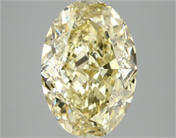 Picture of Lab Grown Diamond 5.07 Carats, Oval with  Cut, Fancy Intense Yellow Color, VVS2 Clarity and Certified by IGI