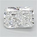 Lab Grown Diamond 1.10 Carats, Radiant with  Cut, D Color, VVS2 Clarity and Certified by IGI