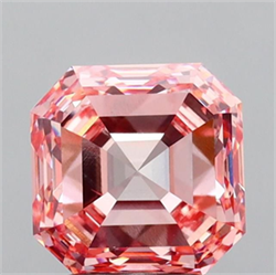 Picture of Lab Grown Diamond 3.02 Carats, Asscher with  Cut, Fancy Intense Pink Color, VS2 Clarity and Certified by IGI