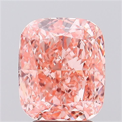 Picture of Lab Grown Diamond 3.54 Carats, CUSHION MODIFIED with  Cut, Fancy Vivid Pink Color, VS1 Clarity and Certified by IGI